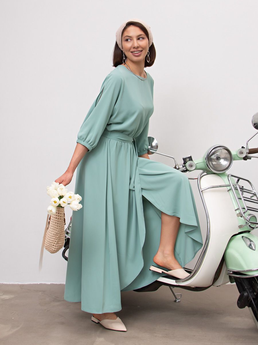 Платье Танго вдвоем (оливка) П15200-1М