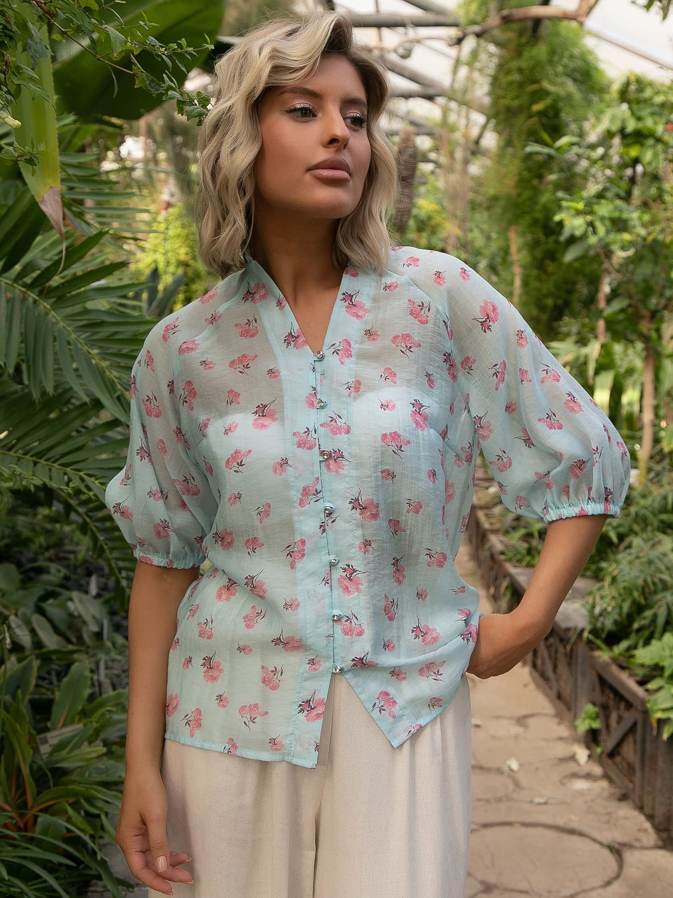 Блуза Агния (голубая) Б15489-45М