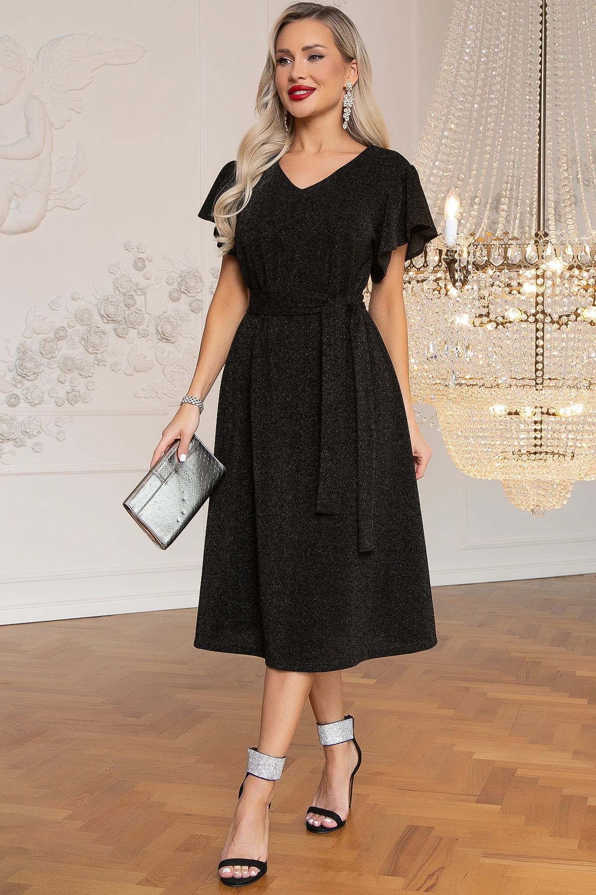 Платье вечернее Мелодия любви (черное) П14494-4М