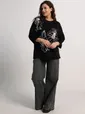 Блуза Цветочная рапсодия (черная) Б15311-18М