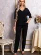 Костюм брючный Эними (черный/лео) К14848-8М