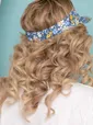 Козырек хлопковый (ромашки, синий) КЗ51