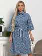 Платье хлопковое Стоун (синее) П15450-4М