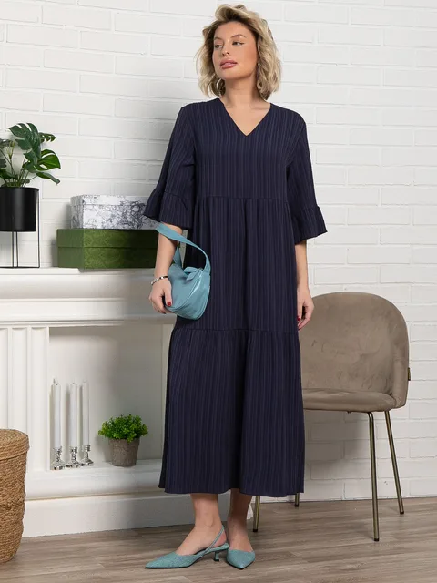 Платье бохо Марисоль (темно-синее) П15387-8М