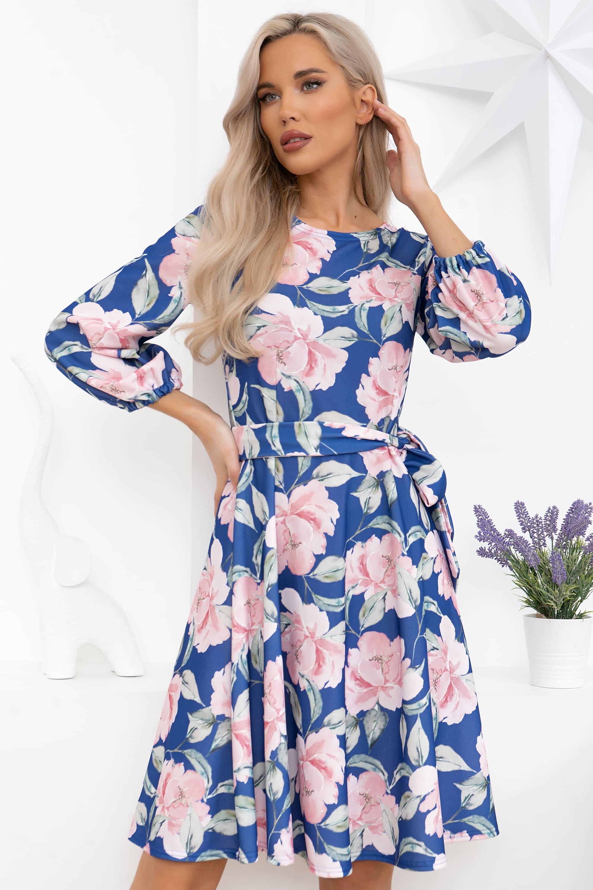 Платье Изабелла (сине-розовое) П13790-45М