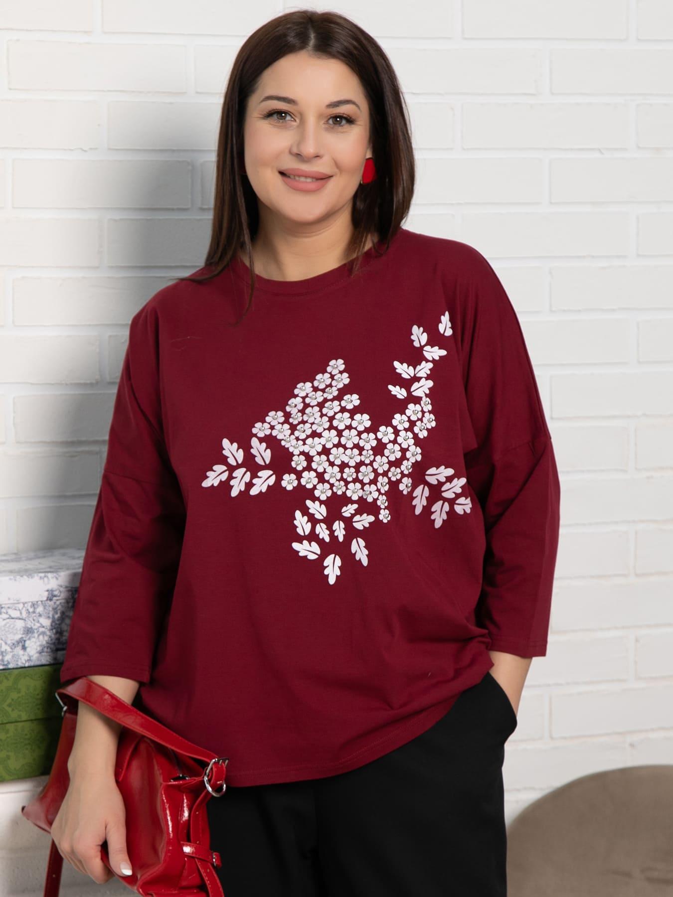 Блуза Ромашка (бордовая) Б15383-24М