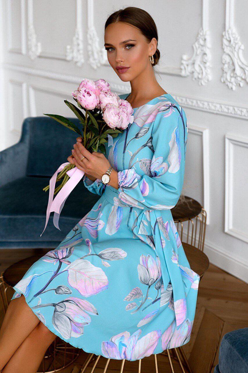 Платье Изабелла (бирюзовое) П13789-45М