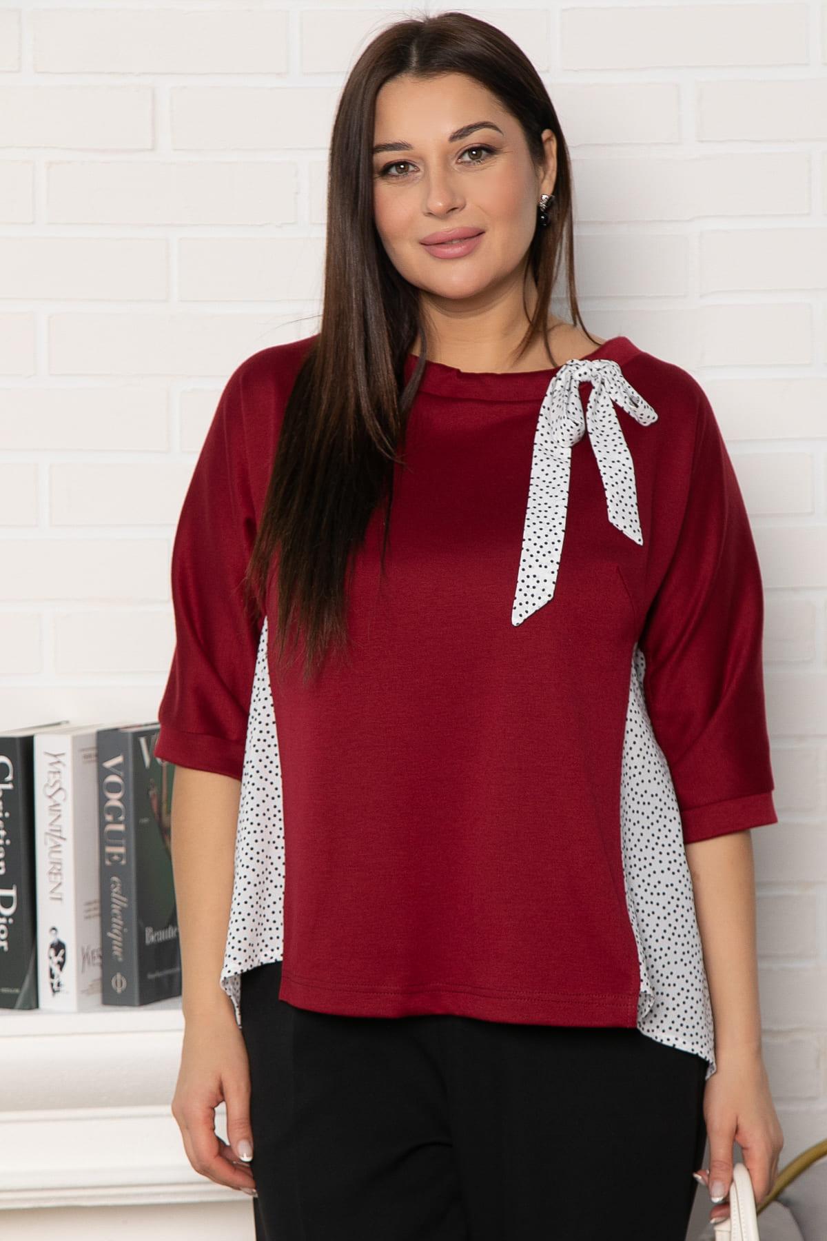 Блуза Федерика (бордово-белая) Б14997-18М