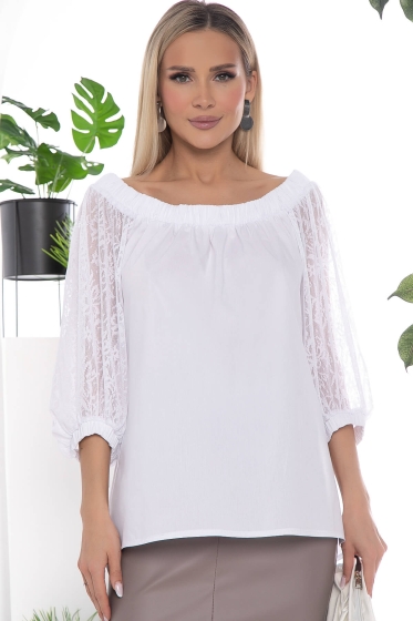 Блуза Крестьянка (белая) Б10463
