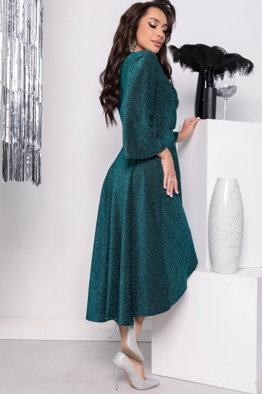 Платье "Ариэль" (мерцающий зелёный) П7484
