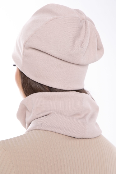 Комплект шапка и снуд (светлый беж) ШС15