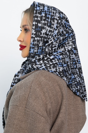 Косынка с отворотом (голубые пазлы) КО22-23М