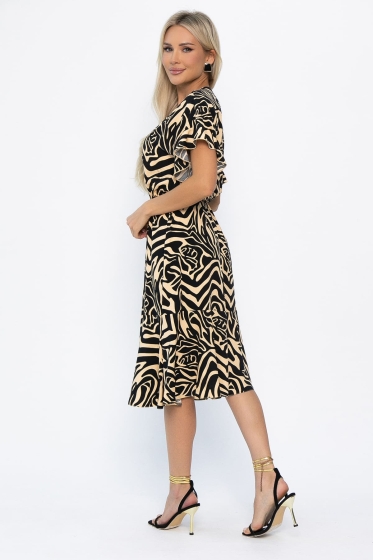 Платье Кристи (бежево-черное) П13872-35М