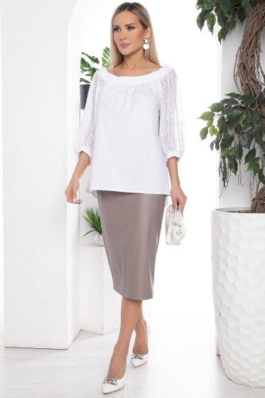 Блуза Крестьянка (белая) Б10463