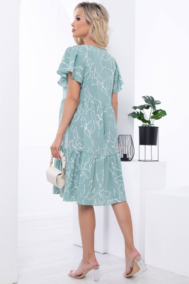 Платье "Ветер перемен" (нежная мята) П7017