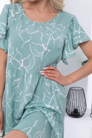 Платье "Ветер перемен" (нежная мята) П7017