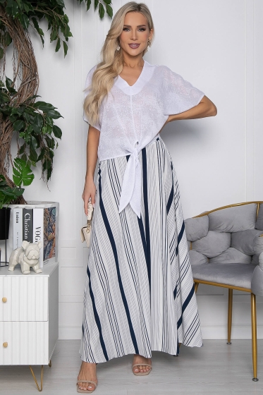 Брюки Камелия (белые/полоска) Б10524