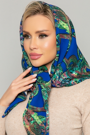 Косынка с подворотом Индия (зеленая) КП27-23М