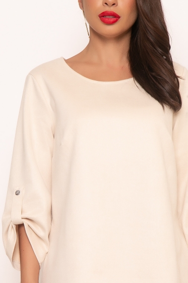 Платье из замши "Малибу" (слоновая кость) П4143