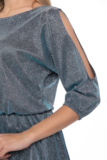 Платье "Танго вдвоём" (мерцающий голубой) П7951