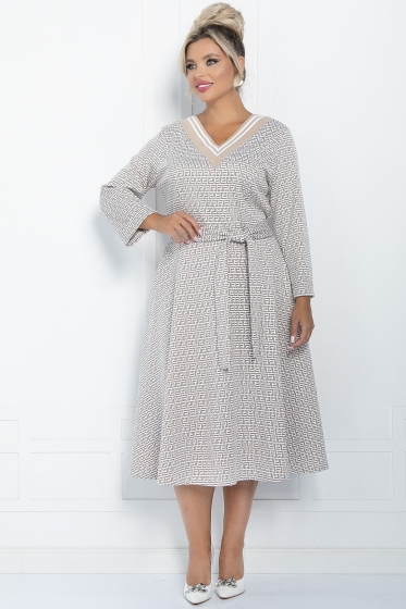 Платье Осенняя история (бежевое) П11228