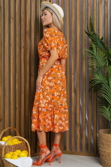 Платье Мирэль (оранжевое) П13204-35М