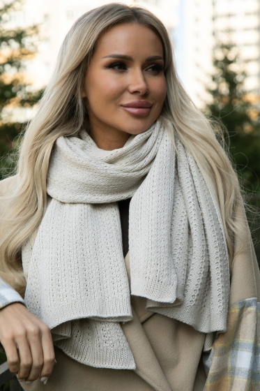 Вязаный палантин (речной жемчуг) ВП03-1М