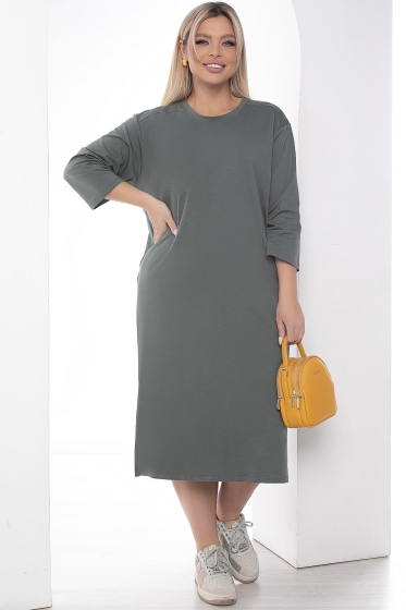 Платье "На спорте" (олива) П9029