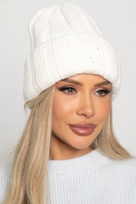 Шапка двухслойная Зимние деньки (молочная) Ш24-4М