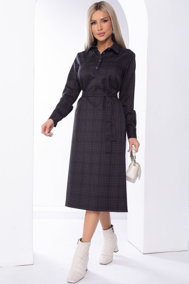 Платье рубашка "Рикарда" (грей/клетка) П9000