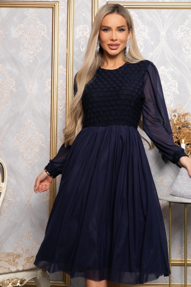 Платье Игра теней (синее) П14860-3М