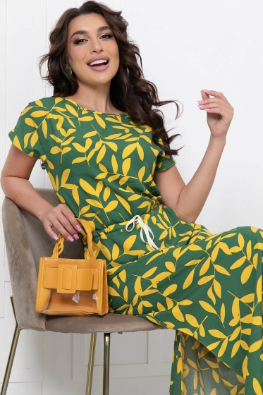 Платье "Мэри" (желто-зеленое) П6722