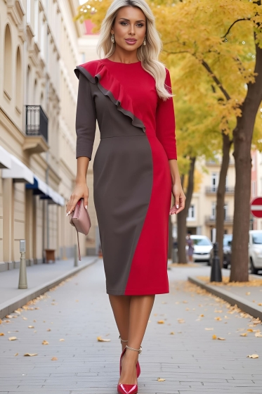 Платье Эванесса (трюфельно-красное) П12746-35М