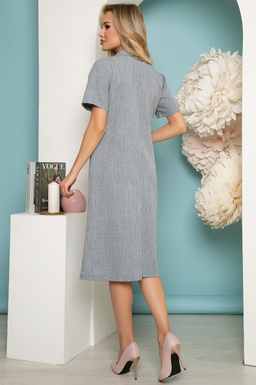 Платье "Августина" (серо-голубое) П3681