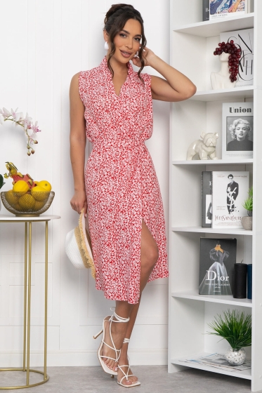 Платье Хьюми (красно-белое) П13935-35М